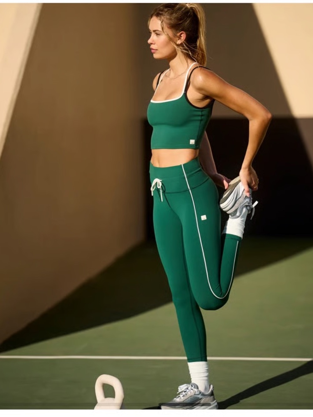 Vuori Viridian Daily Piped Leggings Sports Bra Set